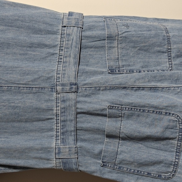 DL1961 NWT Premium Denim Alba Rolled Cuff Short Sleeve Belted Jumpsuit Size Sm - Picture 13 of 16